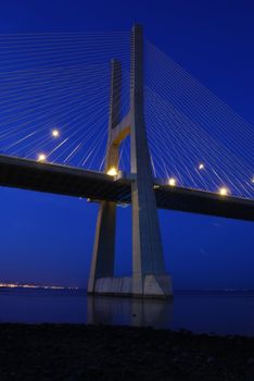 night shoot of Vasco da Gama Bridge in Lisbon, Portugal