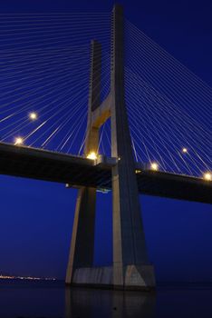 night shoot of Vasco da Gama Bridge in Lisbon, Portugal