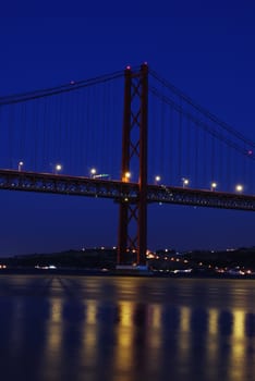 old Salazar bridge in Lisbon, Portugal (night shoot)