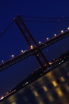 old Salazar bridge in Lisbon, Portugal (night shoot)