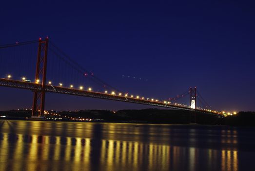 old Salazar bridge in Lisbon, Portugal (night shoot)