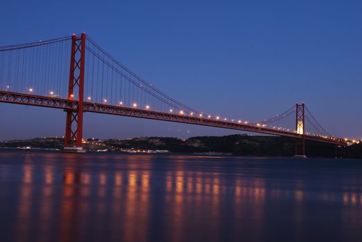 old Salazar bridge in Lisbon, Portugal (night shoot)