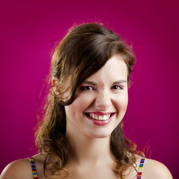 Portrait of a beautiful young woman smiling