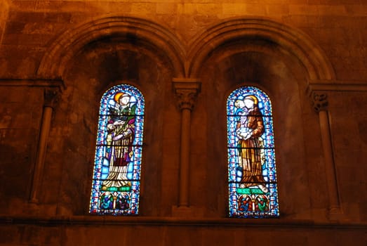 antique and religious vitral in Sé Cathedral, Portugal