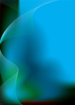 Blue and green background with flowing lines and room to add your own text