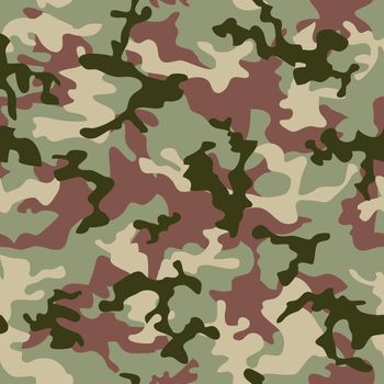 illustrated Green camouflage seamless background in forest colors
