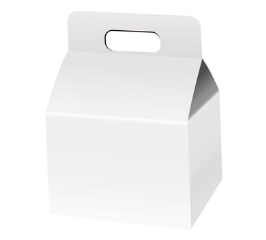 White hand-held box
