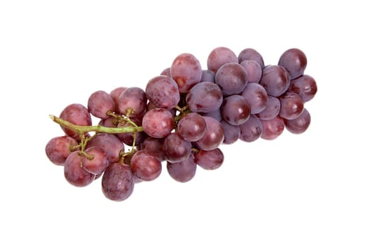 Cluster of red grapes on a white background