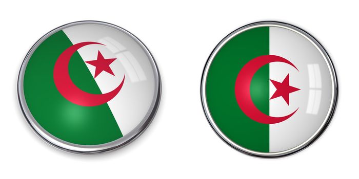 button style banner in 3D of Algeria