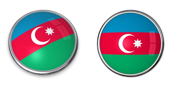 button style banner in 3D of Azerbaijan