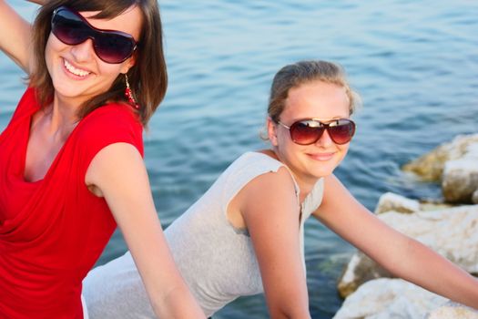 young girls in Croatia beach