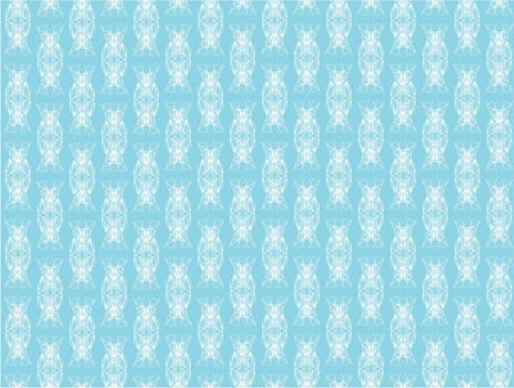 The white refined pattern on a blue background