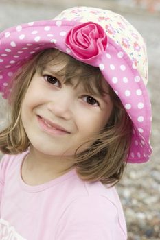 close up portrait  little cute girl six years old in panama