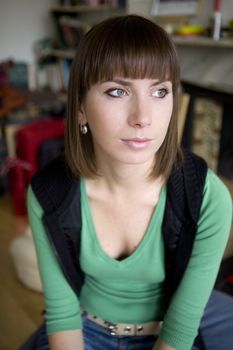 portrait young attractive brunette woman