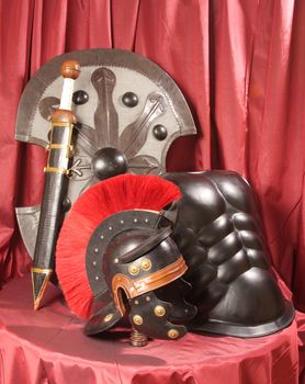 Armour and the weapon of the gladiator