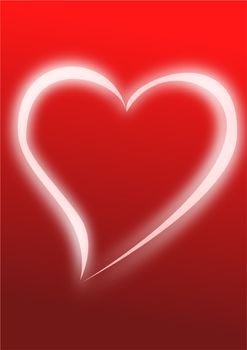 Vector image of a glowing valentine heart.