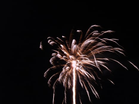 multicolored fireworks isolated on a black sky 