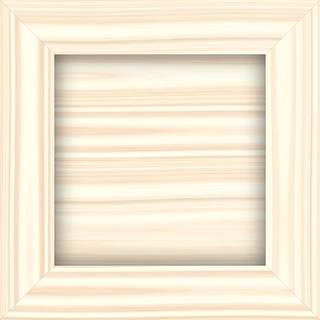 square structured frame in light wood color
