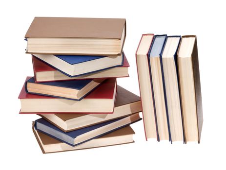 Book stack isolated on white. With clipping path.
