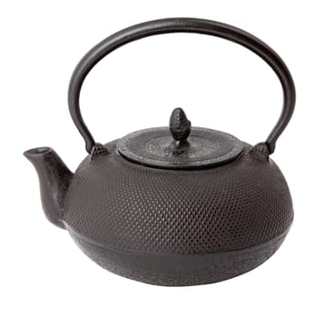 Typical asian teapot on white background. With clipping path.