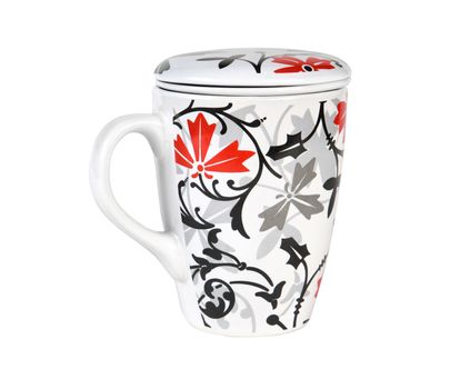 Ornate teacup with cover. With clipping path.