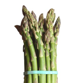 Bunch of asparagi isolated over a white background