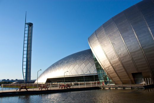 Architectural detail of Glasgow Science Center