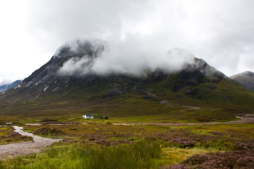 Isolated Scottish house in the Higlands, Scotland