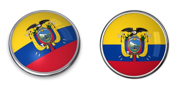 button style banner in 3D of Ecuador