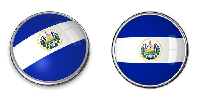 button style banner in 3D of El Salvador