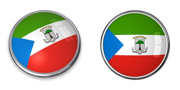 button style banner in 3D of Equatorial Guinea