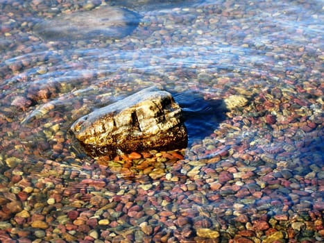 Pebble Rock in pond