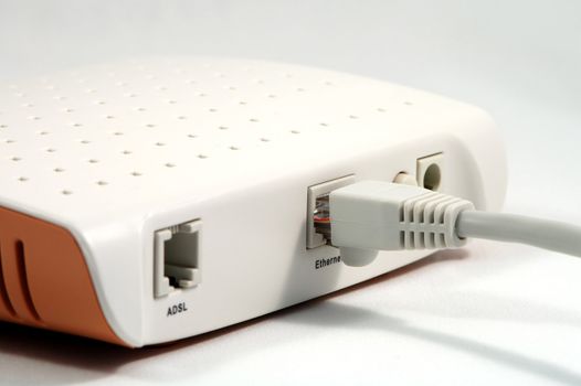 Detail of rear part of cable modem