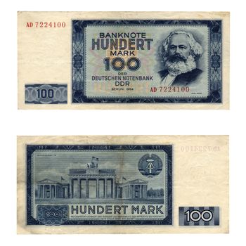 100 Mark banknote from the DDR (East Germany) with Karl Marx - Note: no more in use since german reunification in 1990