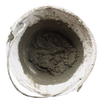 Detail of liquid concrete formed by mixed cement, water and sand in a bucket