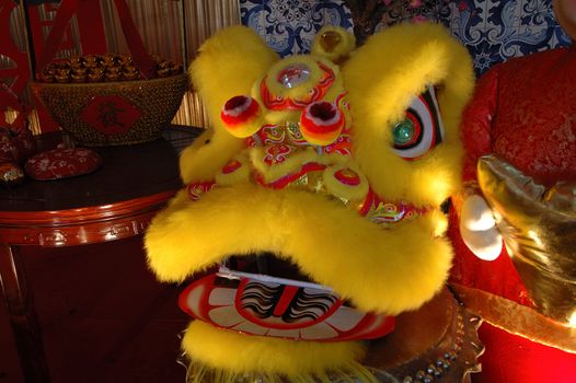 Chinese dragon and scissor cut artworks, celebration of Chinese Lunar