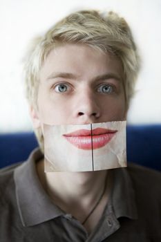 I want this kind of lips.  Young man with strange lips