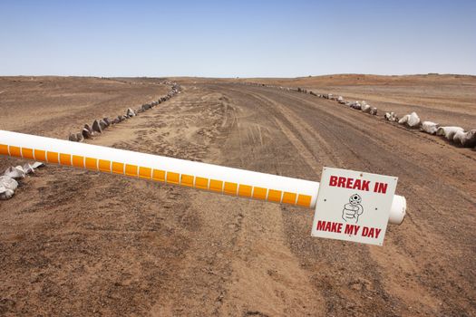 Danger sign, Namibia, close to the diamonds area