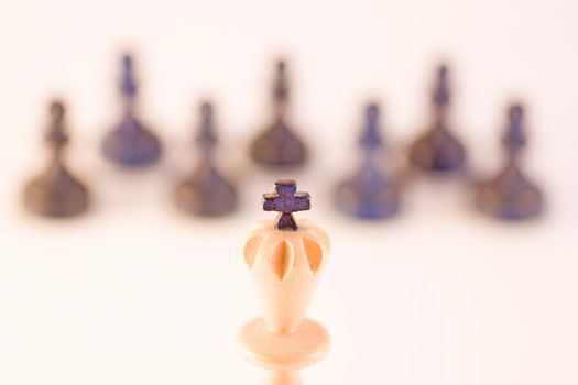 Chess pieces made of wood, good for conceptual