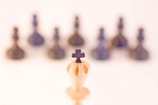 Chess pieces made of wood, good for conceptual