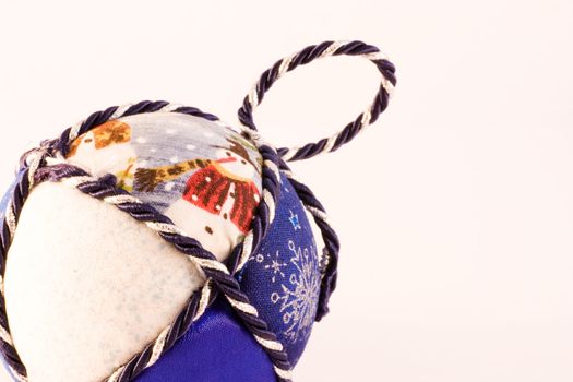 Handmade Christmas balls, Italian tradition, made of fabric and cord