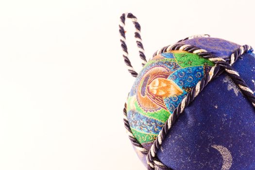 Handmade Christmas balls, Italian tradition, made of fabric and cord