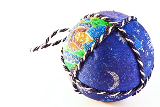 Handmade Christmas balls, Italian tradition, made of fabric and cord