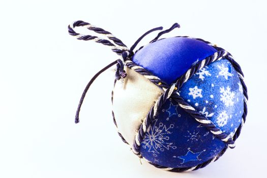 Handmade Christmas balls, Italian tradition, made of fabric and cord