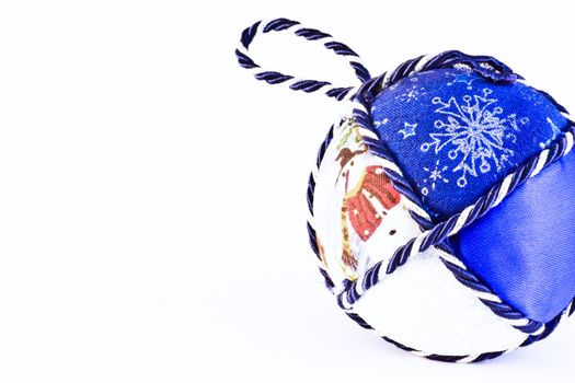 Handmade Christmas balls, Italian tradition, made of fabric and cord