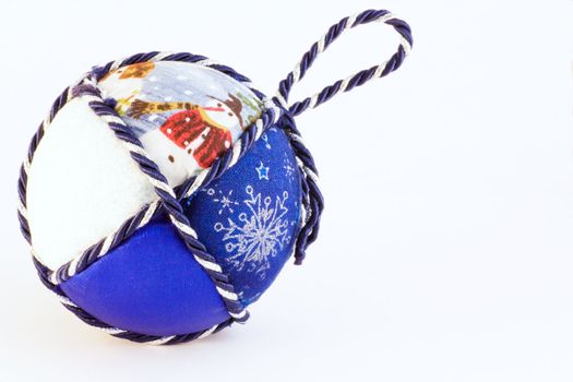 Handmade Christmas balls, Italian tradition, made of fabric and cord
