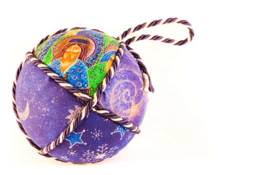 Handmade Christmas balls, Italian tradition, made of fabric and cord