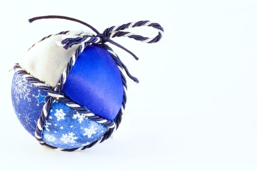 Handmade Christmas balls, Italian tradition, made of fabric and cord