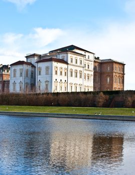 Venaria Reale (Italy) royal palace, view from the pool