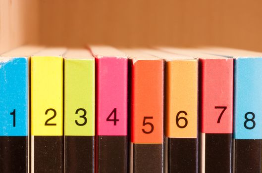 Numbers on colored background, part of a comics collection